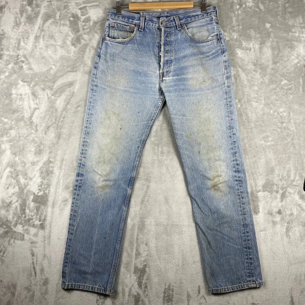 Vintage Levis 501xx Jeans Mens 34x34 fit 32x31 Made in USA Shrink to Fit Whisker